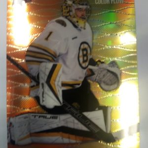 2023-24 UD Allure Color Flow Orange-Yellow Jeremy Swayman
