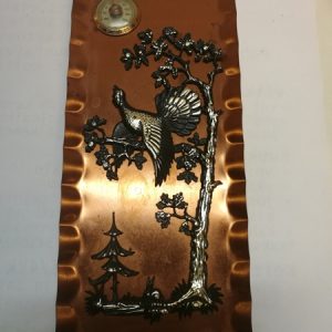 Kuparinen Metso-koristetaulu, lämpömittarilla (K)