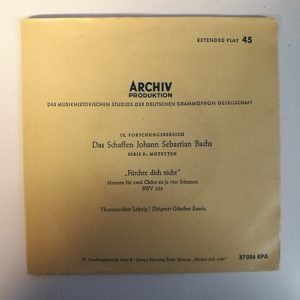 LP single: Das Schaffen Johann Sebastian Bachs - Serie B: Motetten - Fürchte dich nicht (K)