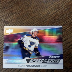 2021-22 ud credentials rookie speed of the game Scott Perunovich