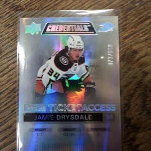2021-22 ud credentials debut ticketaccess Jaimie Drysdale