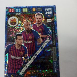 panini fifa 365 adrenalyn power trio sergio busquets, rakitic