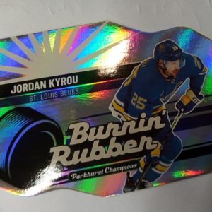 2023-2024 Upper Deck Parkhurst Champions Burnin' Rubber Jordan Kyrou