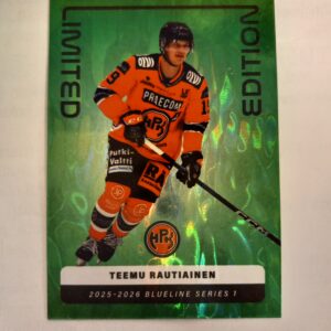 2025-26 SM-Liiga Blueline Series 1, Green Limited Edition Teemu Rautiainen
