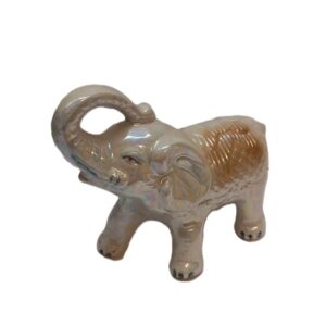 Posliini Norsu valkoinen, ruskea satula