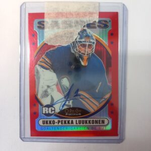 2021-22 O-Pee-Chee Platinum Red Rainbow Auto Ukko-Pekka Luukkonen #R-82
