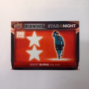 2021-2022 Upper Deck Credentials Star of the Night Rookie Brent Burns #2S-8