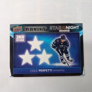2021-22 UD Credentials Star Of The Night Rookie Cole Perfetti #3SR-2