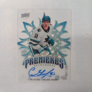 2024-25 UD ICE Premieres Autographs Collin Graf #IPA-CG 081/199