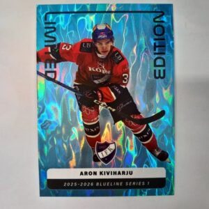 2025-26 SM-Liiga Blueline Series 1 Blue Limited Edition Aron Kiviharju #33 LE-01