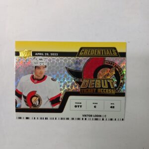 2022-23 UD Credentials Debut Ticket Acces Viktor Lodin #137