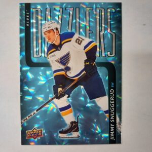 2025-26 UD Series 2 Dazzlers Blue Jimmy Snuggerud #DZ-64