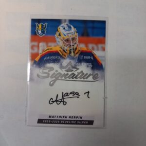 2025-26 SM-Liiga Blueline Series 1 Silver Signature Matthieu Herpin #AU-MH 49/80