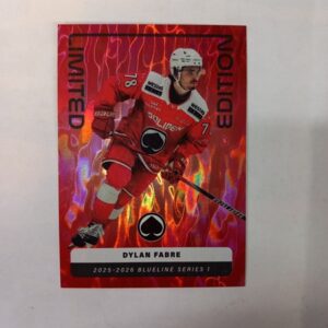 2025-26 SM-Liiga Blueline Series 1 Red Limited Edition Dylan Fabre #16