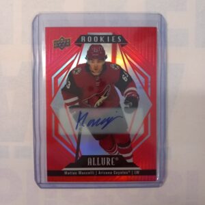 2022-23 Upper Deck Allure Rookies Red Rainbow Auto Matias Maccelli #120