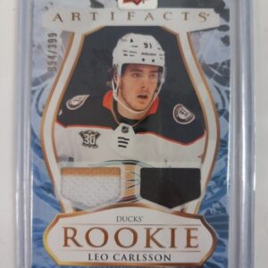 Leo carlson artifacts 23-24 rookie jersey x/399