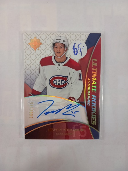 2018-19 Upper Deck Ultimate Collection Ultimate Rookie Autographed Jesperi Kotkaniemi RRA-JK 160/175